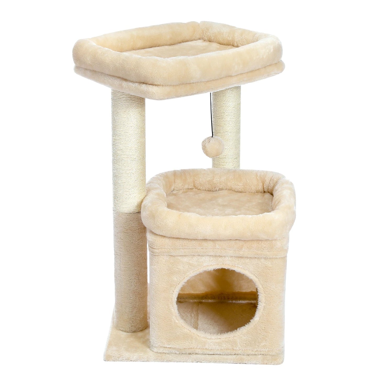 Cozy Plush Kitty Tower with Padded Perches & Scratcher