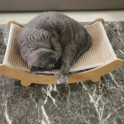 Durable Wood Cat Scratcher Bed