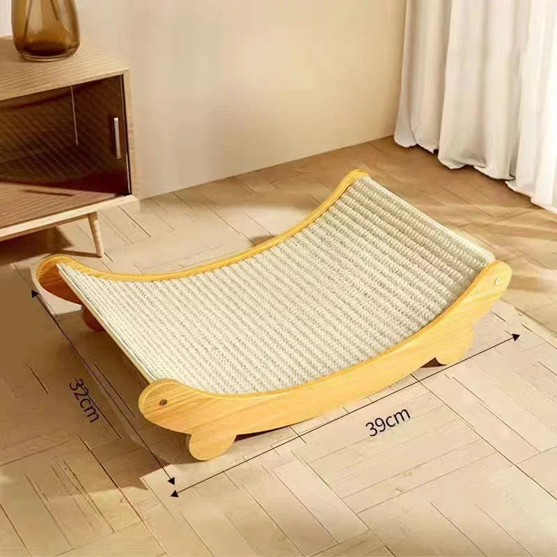 Durable Wood Cat Scratcher Bed