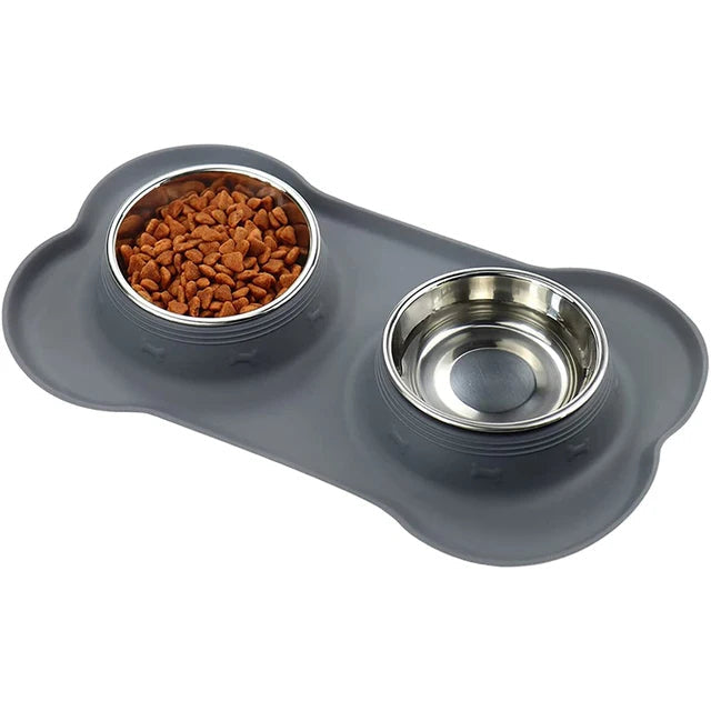 Durable Pet Food Bowls & Anti Slip Mat - LifyPet
