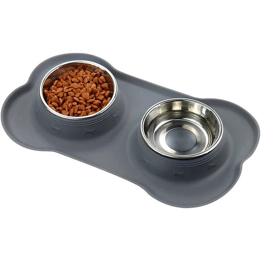 Durable Pet Food Bowls & Anti Slip Mat - LifyPet