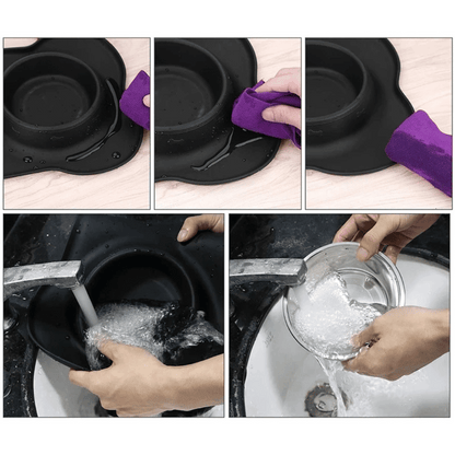 Durable Pet Food Bowls & Anti Slip Mat