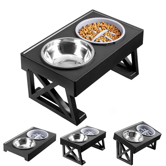 Elevated Dog Feeder with Adjustable Stand and Stainless Bowls - LifyPet