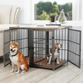 Sturdy Pet Crate with Solid Wood Table Top