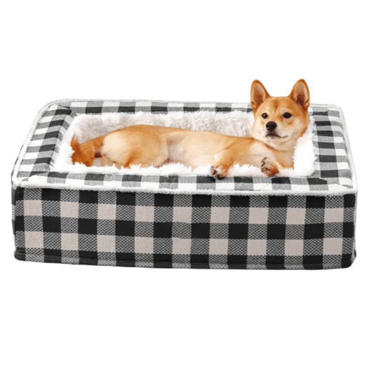 Cozy Plaid Dog Bed for Anxiety Relief and Comfort - LifyPet