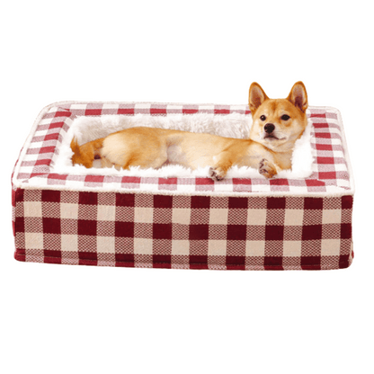 Cozy Plaid Dog Bed for Anxiety Relief and Comfort