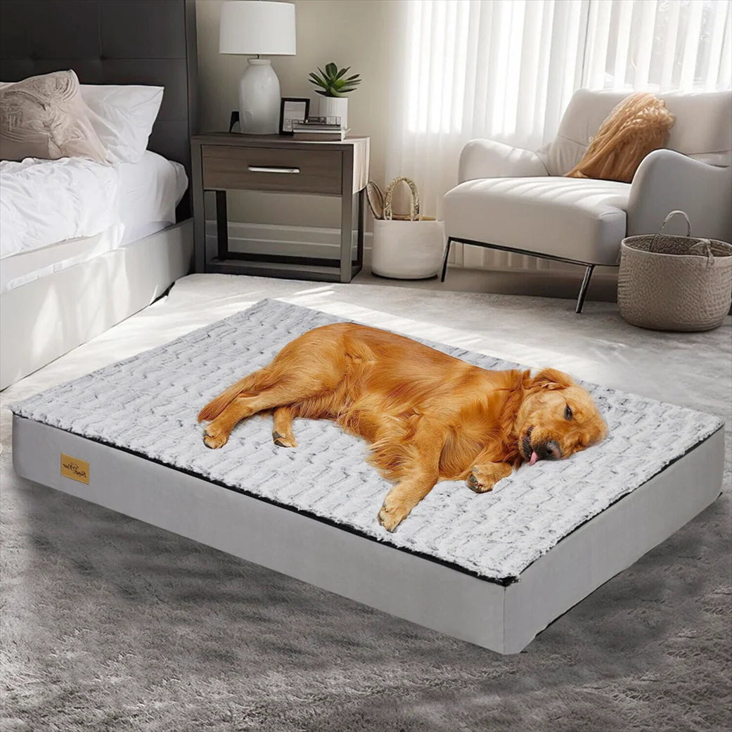 Comfortable Large Dog Bed Mattress with Soft Fleece Top