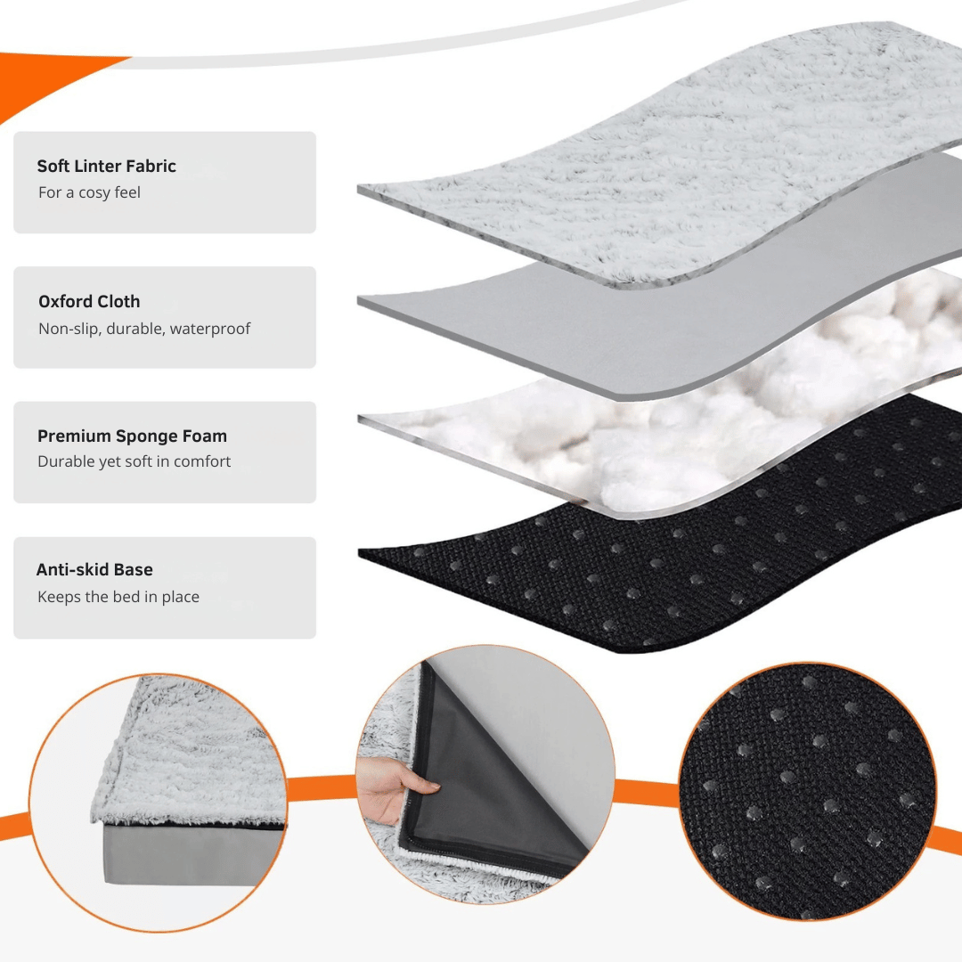 Comfortable Large Dog Bed Mattress with Soft Fleece Top