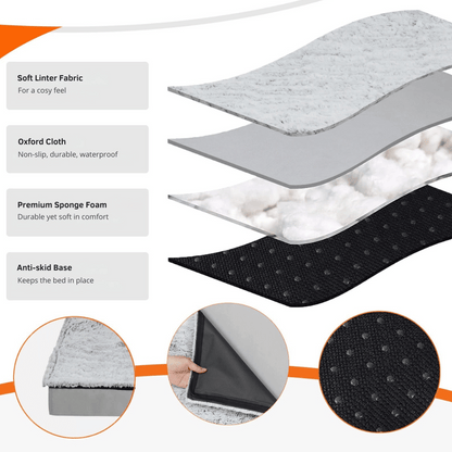 Comfortable Large Dog Bed Mattress with Soft Fleece Top