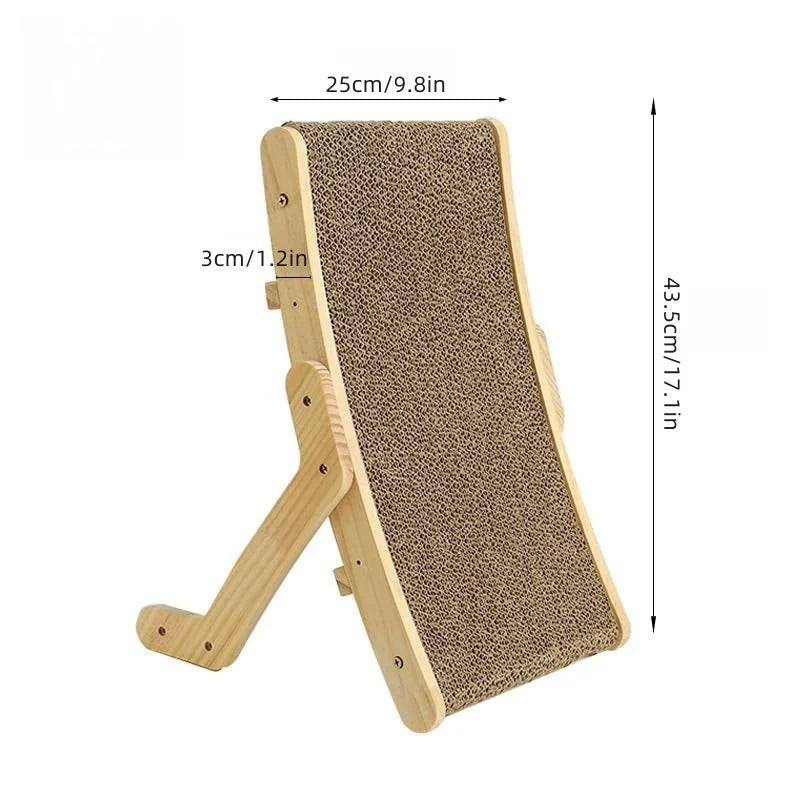 Durable Wooden Cat Scratcher with Adjustable Post