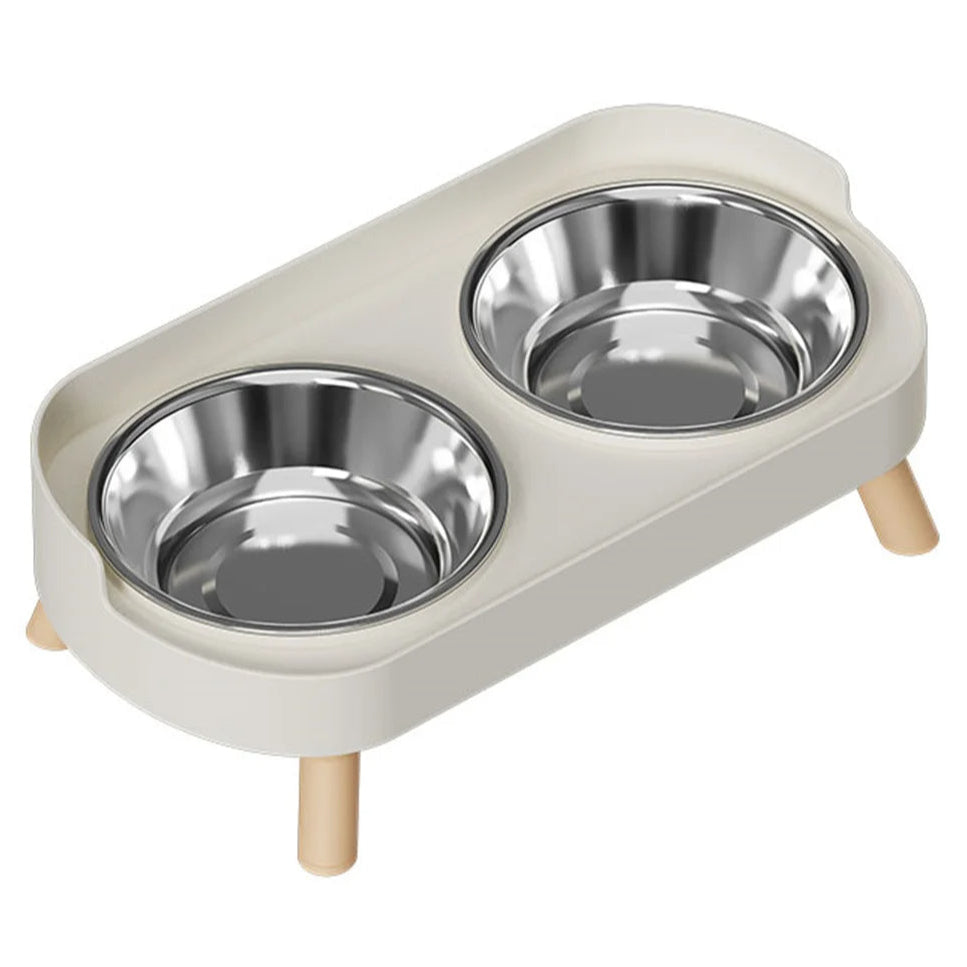 Elevated Stainless Steel Dual Dog Food Bowls