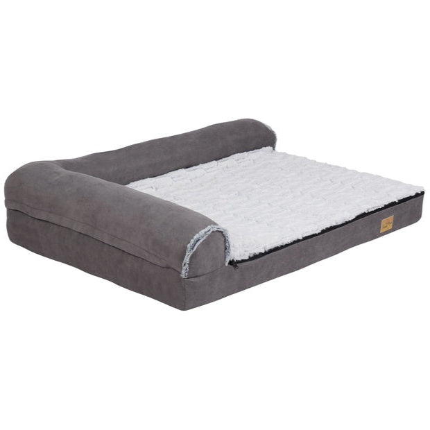 Large Comfort Dog Mattress | L-Shaped with Soft Fleece Cover