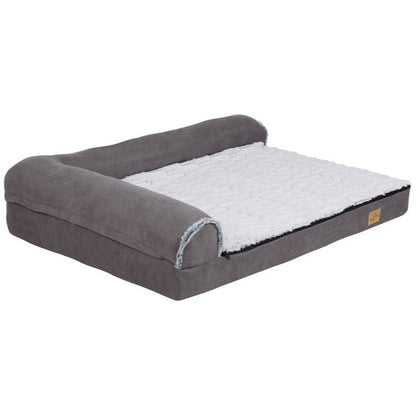 Large Comfort Dog Mattress | L-Shaped with Soft Fleece Cover