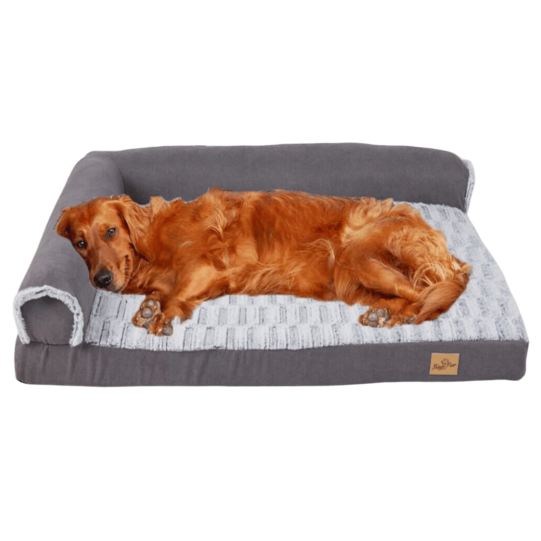 Large Comfort Dog Mattress | L-Shaped with Soft Fleece Cover