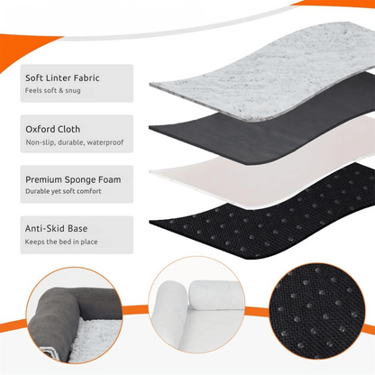 Large Comfort Dog Mattress | L-Shaped with Soft Fleece Cover