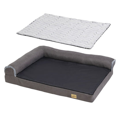 Large Comfort Dog Mattress | L-Shaped with Soft Fleece Cover
