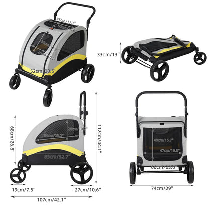 Folding Pet Stroller for Big and Small Dogs