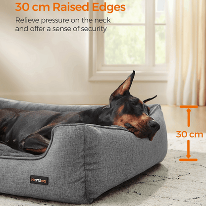 Large Orthopedic Bolster Dog Bed with High Sides