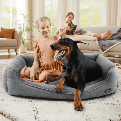 Large Orthopedic Bolster Dog Bed with High Sides