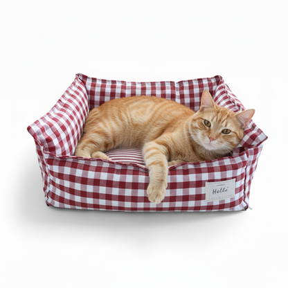 Plaid Small Pet Bed for Dogs and Cats