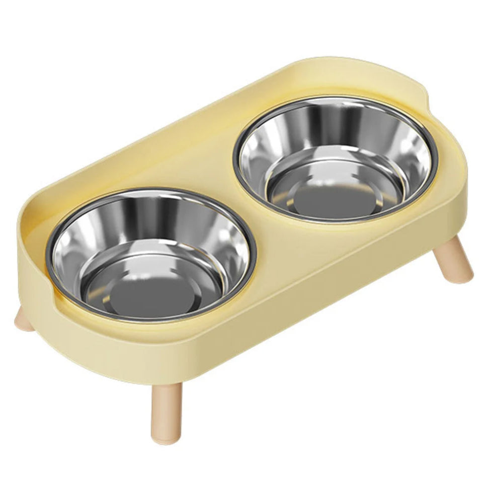 Elevated Stainless Steel Dual Dog Food Bowls